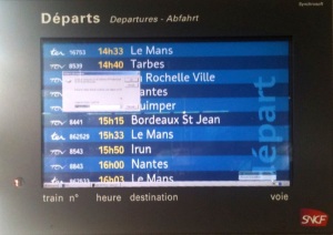 Ecran SNCF Gare Montparnasse